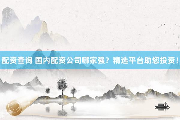 配资查询 国内配资公司哪家强？精选平台助您投资！