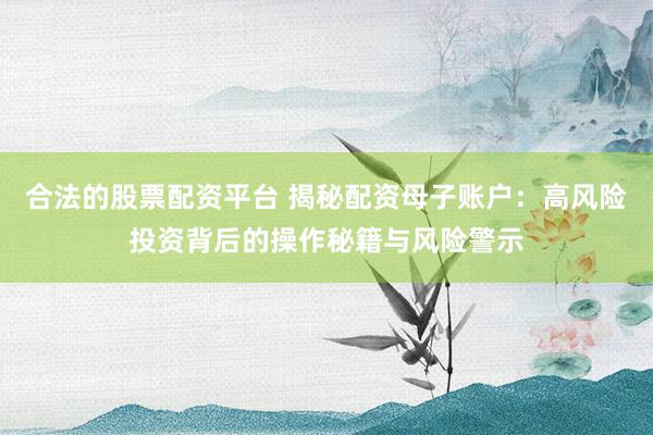 合法的股票配资平台 揭秘配资母子账户：高风险投资背后的操作秘籍与风险警示