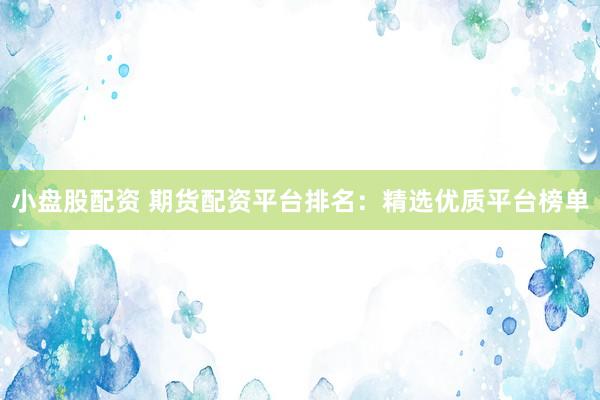 小盘股配资 期货配资平台排名：精选优质平台榜单