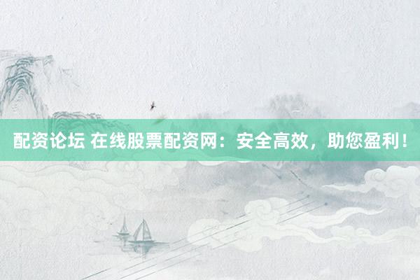 配资论坛 在线股票配资网：安全高效，助您盈利！