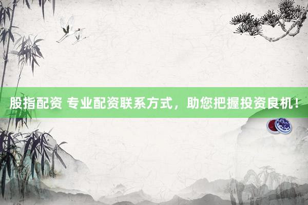 股指配资 专业配资联系方式，助您把握投资良机！