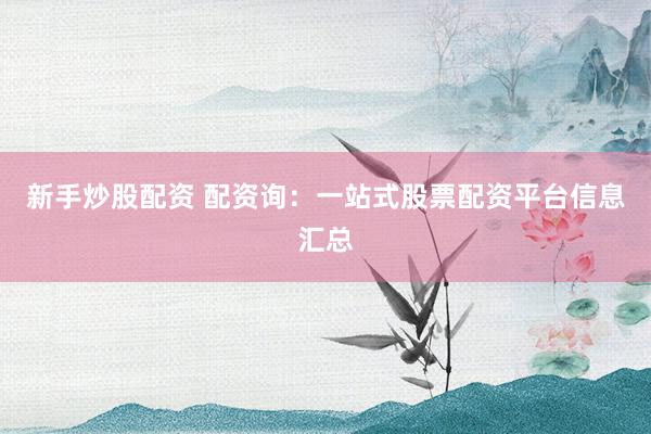 新手炒股配资 配资询：一站式股票配资平台信息汇总