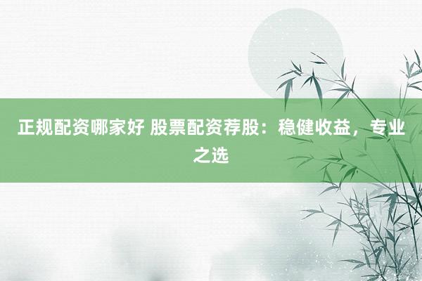 正规配资哪家好 股票配资荐股：稳健收益，专业之选