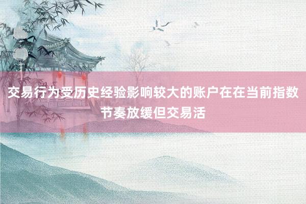 交易行为受历史经验影响较大的账户在在当前指数节奏放缓但交易活