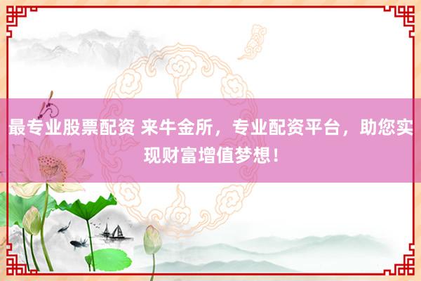 最专业股票配资 来牛金所，专业配资平台，助您实现财富增值梦想！