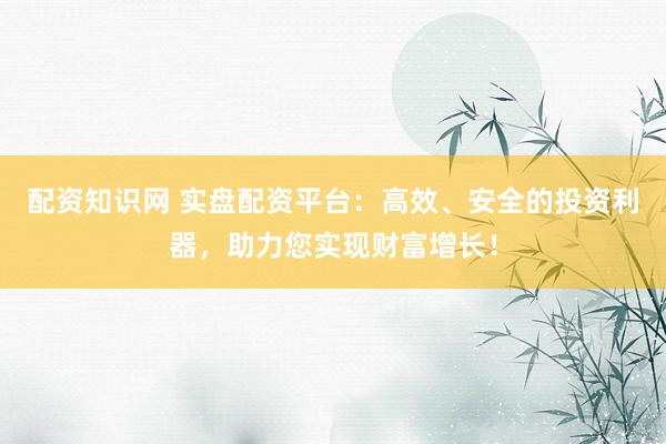 配资知识网 实盘配资平台:高效、安全的投资利器,助力您实现财富增长!