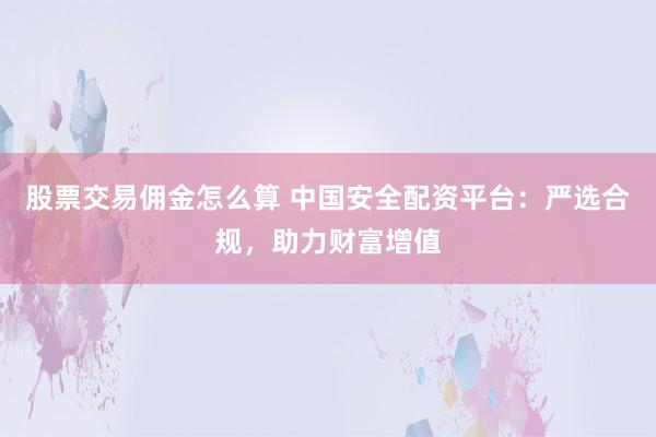 股票交易佣金怎么算 中国安全配资平台：严选合规，助力财富增值